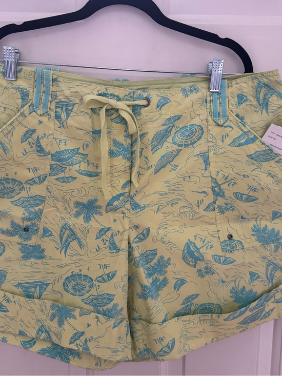 Liz Claiborne Pants - Liz Claiborne Yellow Shorts with Teal Tropical Print